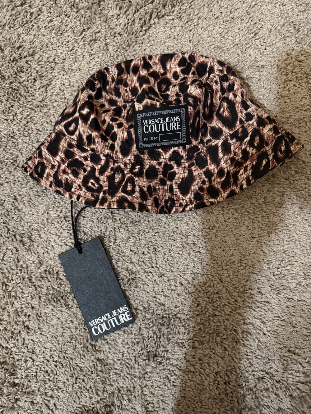 Versace Jeans Couture Leopard-Print Bucket Hat - Brown & Black